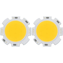 2x 5w Chip Light Round Cob Super Bright Led Light Led Lamp Bulbs Warm White Dc15-17v
