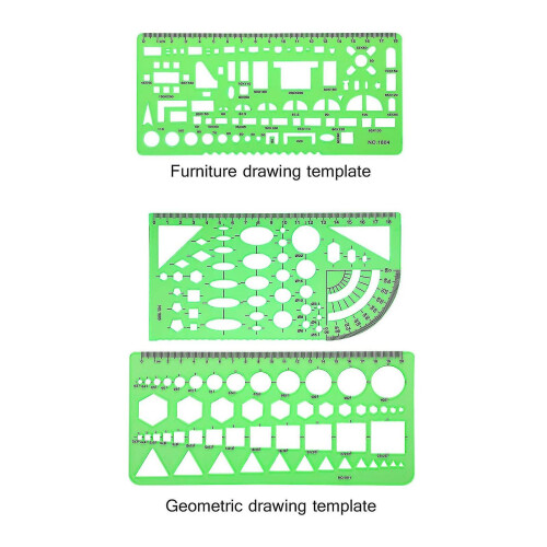 6 Pcs Architect Multi Purpose Drawing Template Set House Plan Interior Design And Furniture Drafting Tool Ruler 2