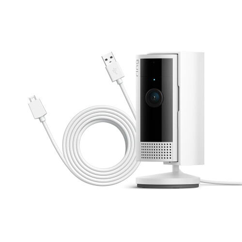 (1 Camera, White) Ring Indoor Camera (2nd Gen) by Amazon | Plug-In Pet Security Camera