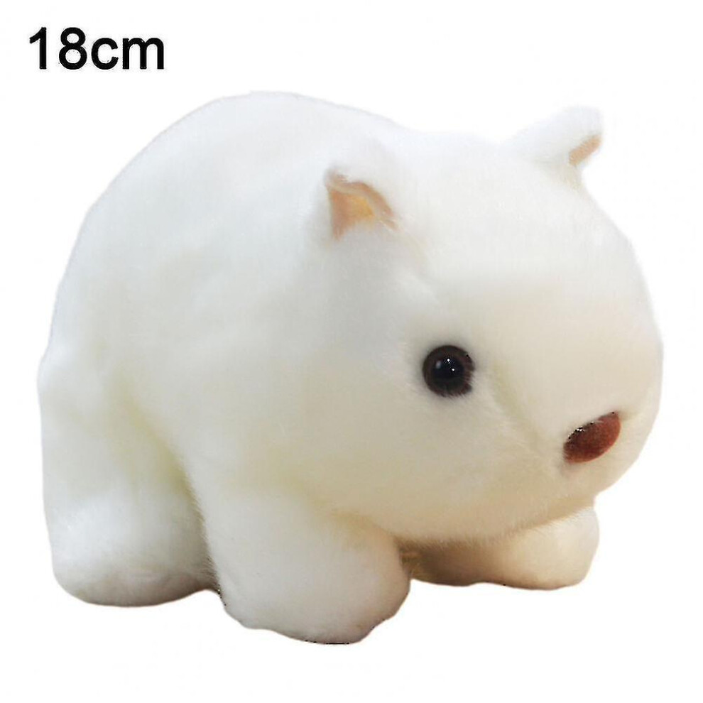 (White, 18cm) Cotton Practical Plush Stuffed Wombat Toy Photograph Prop Stuffed Wombat Toy Lovely Appearance For Living Room