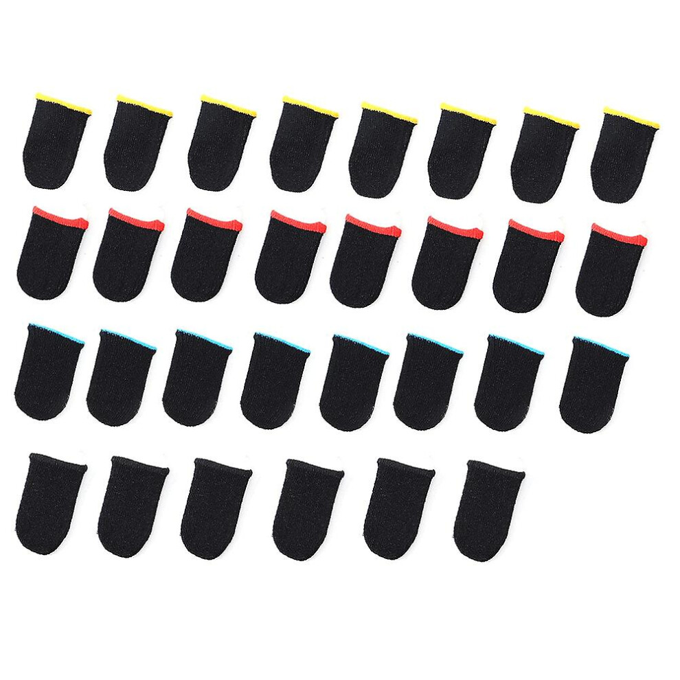 30 Pcs Finger Cover For Gaming Thumb Cover Mobile Gaming Sweatproof Breathable Game Controller Fing Red/Yellow/Blue 9158807100148
