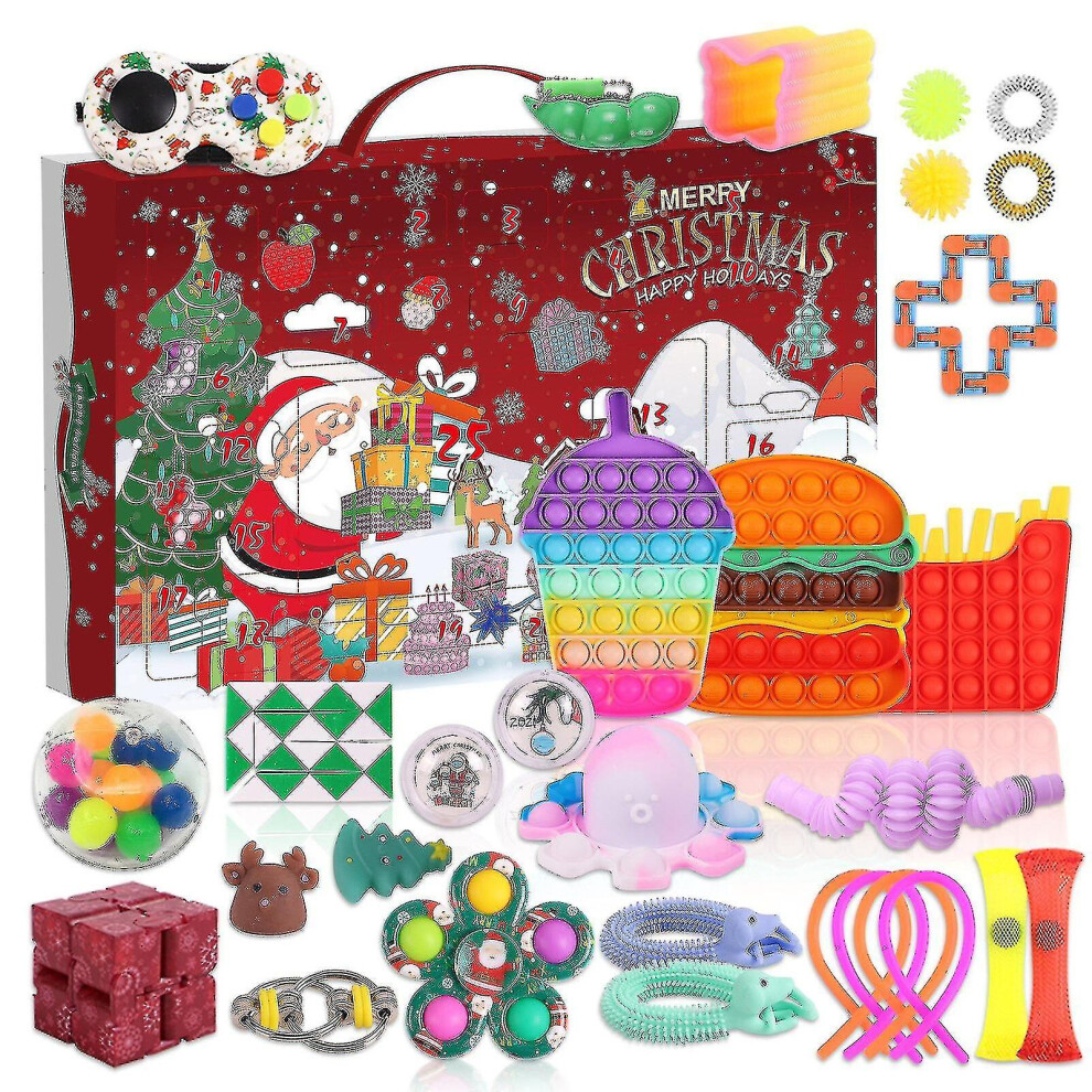 Christmas Advent Calendar Gift Fidget Toys 24 Days Pack Set Anti Stress Kit Stress Relief Fidget Toy Blind Box Kids