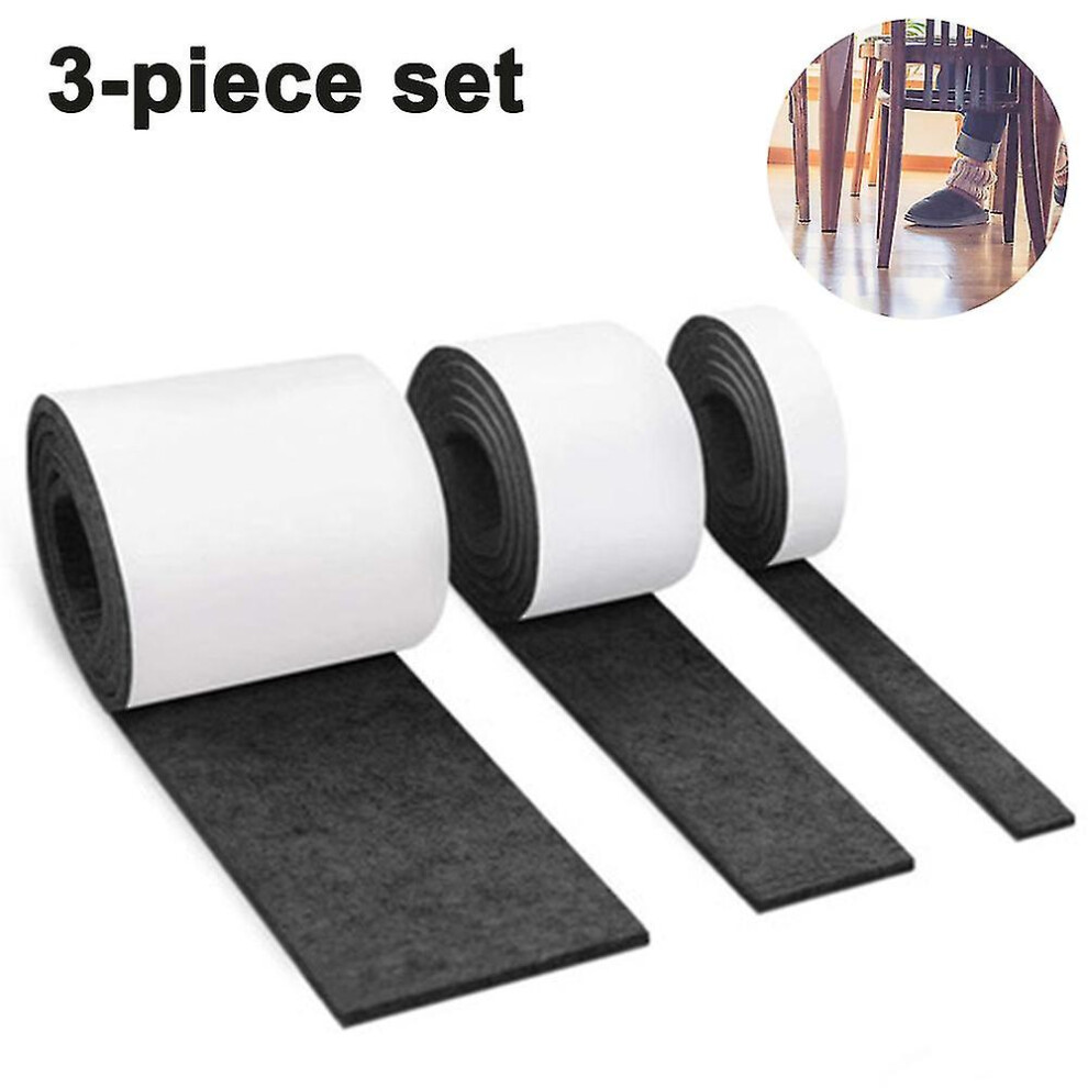 (Black) 3 Rolls Of Self-adhesive Felt For Furniture Cut Any Shape Sliding Mat-image-OPC-PDSN75B-NEW