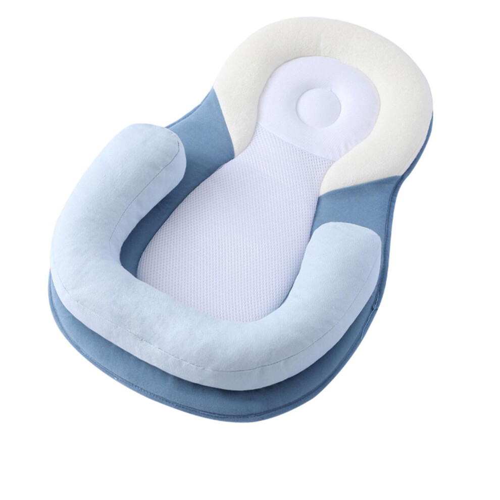 (blue) Big Price Drop 2023 New Baby Setting Pillow,anti-deflection Head Correction Newborn Baby Pillow Anti-rollover Pillow