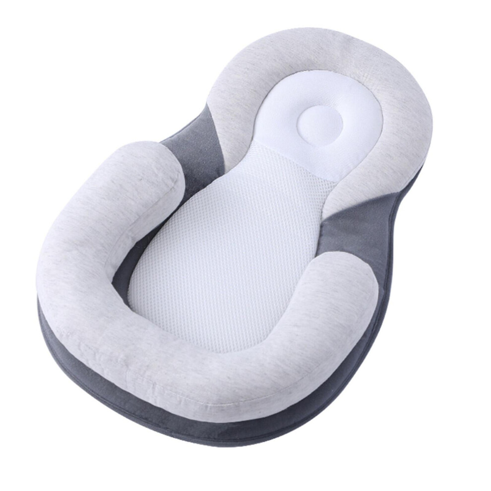 (grey) Big Price Drop 2023 New Baby Setting Pillow,anti-deflection Head Correction Newborn Baby Pillow Anti-rollover Pillow