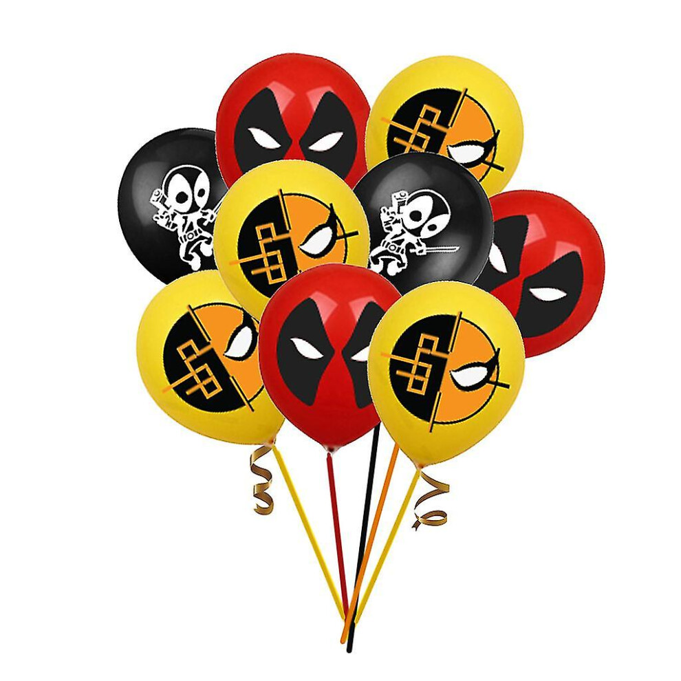 18pcs Deadpool Themed Birthday Party Decoration Balloons Cartoon Deadpool Printed Latex Balloons Scene Decoration