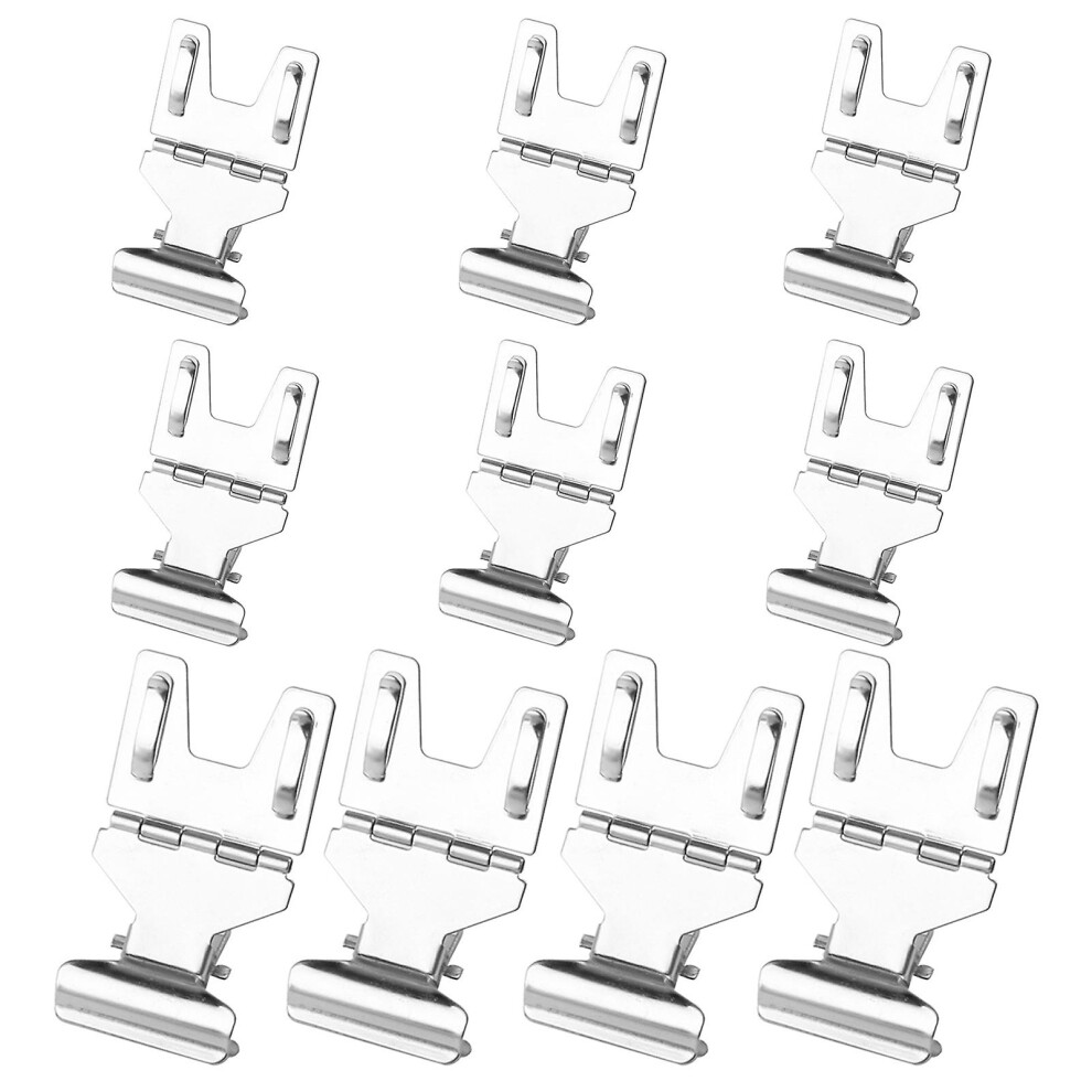 (Silver) Sinknap 10pcs Price Tag Holder Foldable Stable Fixing Electroplated Retail Shop Promotions Label Clip For Cake Shop