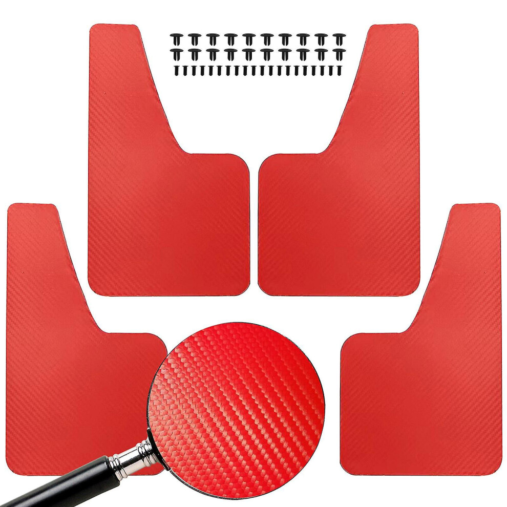 (4Pcs-) 4X Carbon For Subaru Brz Justy Legacy B4 Touring Wagon Liberty Gt Impreza Rx Gx Lx Wrx Sti Xv Mudflaps Mud Flaps Splash Guards Red 9158807122683