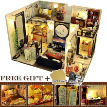 (Td18c) Cutebee diy dollhouse wooden doll houses miniature dollhouse furniture kit toys for children new year christmas gift casa m025