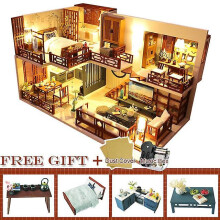 (M25c) Cutebee diy dollhouse wooden doll houses miniature dollhouse furniture kit toys for children new year christmas gift casa m025