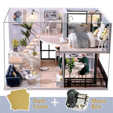 (L32c) Cutebee diy dollhouse wooden doll houses miniature dollhouse furniture kit toys for children new year christmas gift casa m025