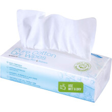 Ivyone Pure Cotton Dry Wipes,Chemical-Free and Plastic-Free Wipes, for Baby Care, Nappy Liners, Makeup Removing, Patient Cleaning and Pet Cleaning