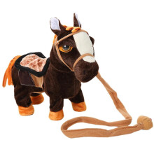 (Dark brown) Electronic Interactive Horse Walk Along Horse With Remote Control Leash Dancing Singing Walking Musical Ponypet Toys For Kids