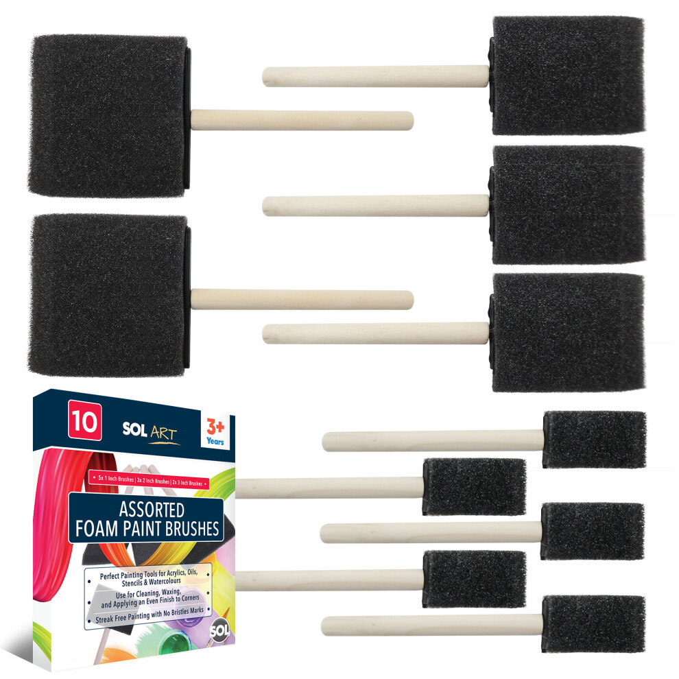 Foam Paint Brushes for Arts and Crafts 10pk