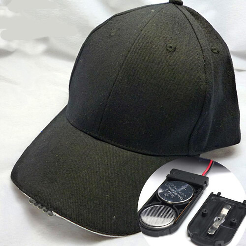 (Black) Baseball Caps With Headlamp Bright Led Light Unisex Flashlight Hats 2