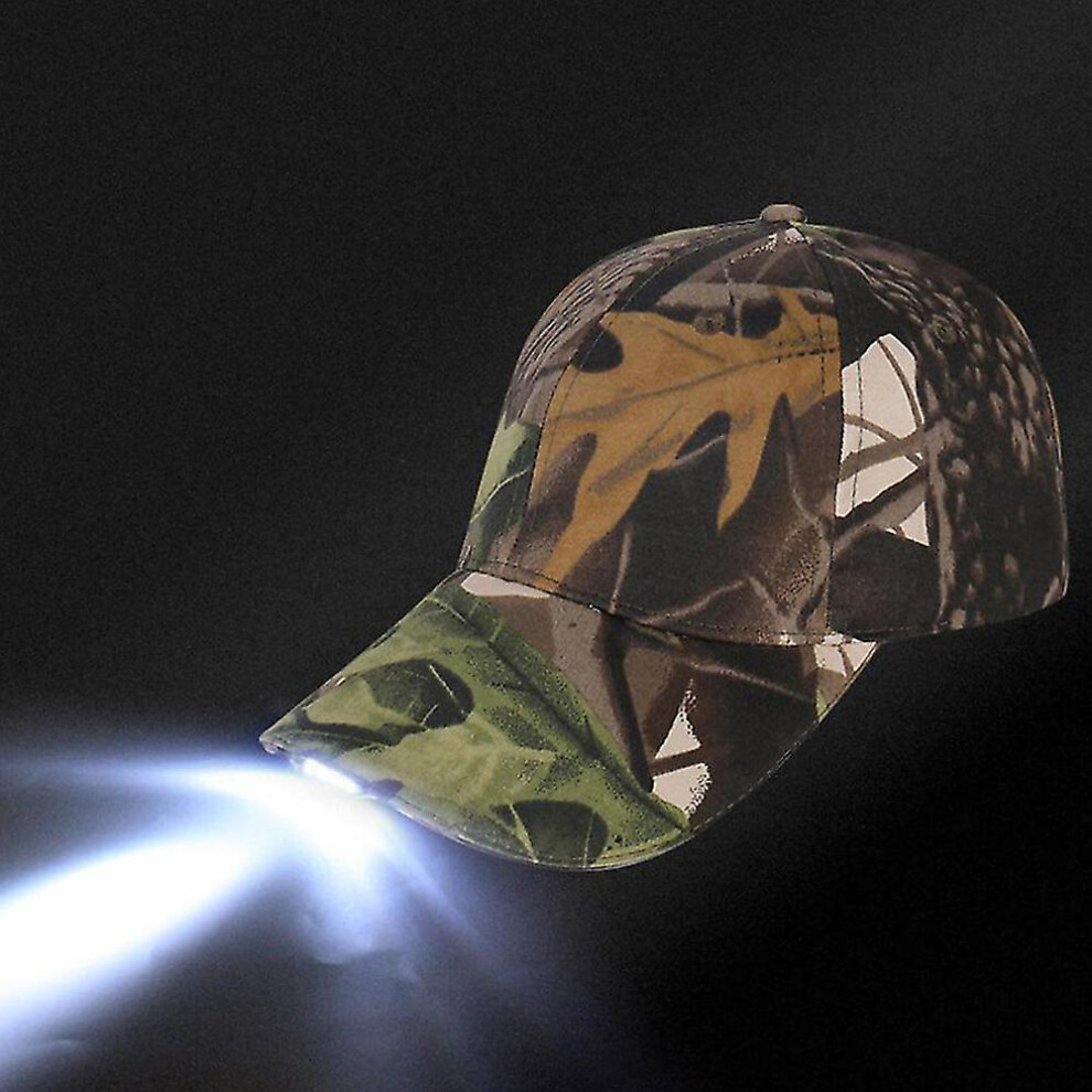 (Camouflage) Baseball Caps With Headlamp Bright Led Unisex Flash Hats Light