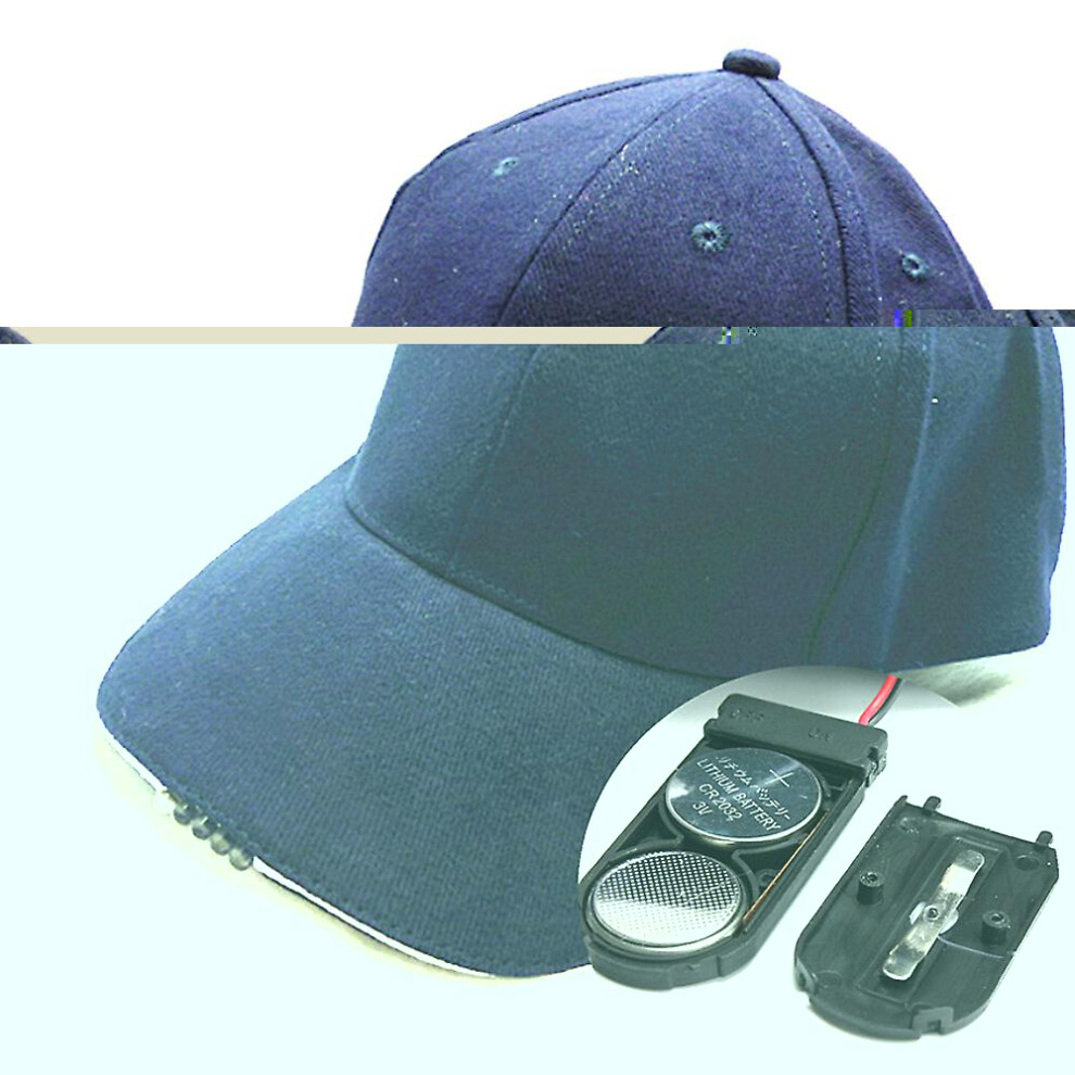 (Navy ) Baseball Caps With Headlamp Bright Led Unisex Flash Hats Blue/Light