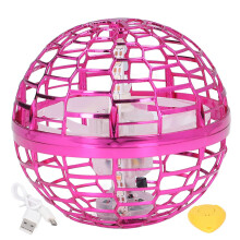 Children Flying Ball Toy Boys Girls Indoor Outdoor Rotating Flying Toy With Led Light Birthday Giftpink