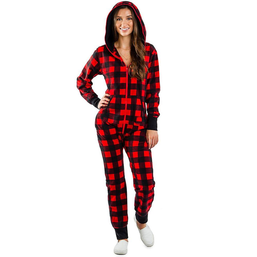 (Red, XL) Christmas Women Onesie 1 One-piece Pajamas Jumpsuit Sleepwear Pyjama
