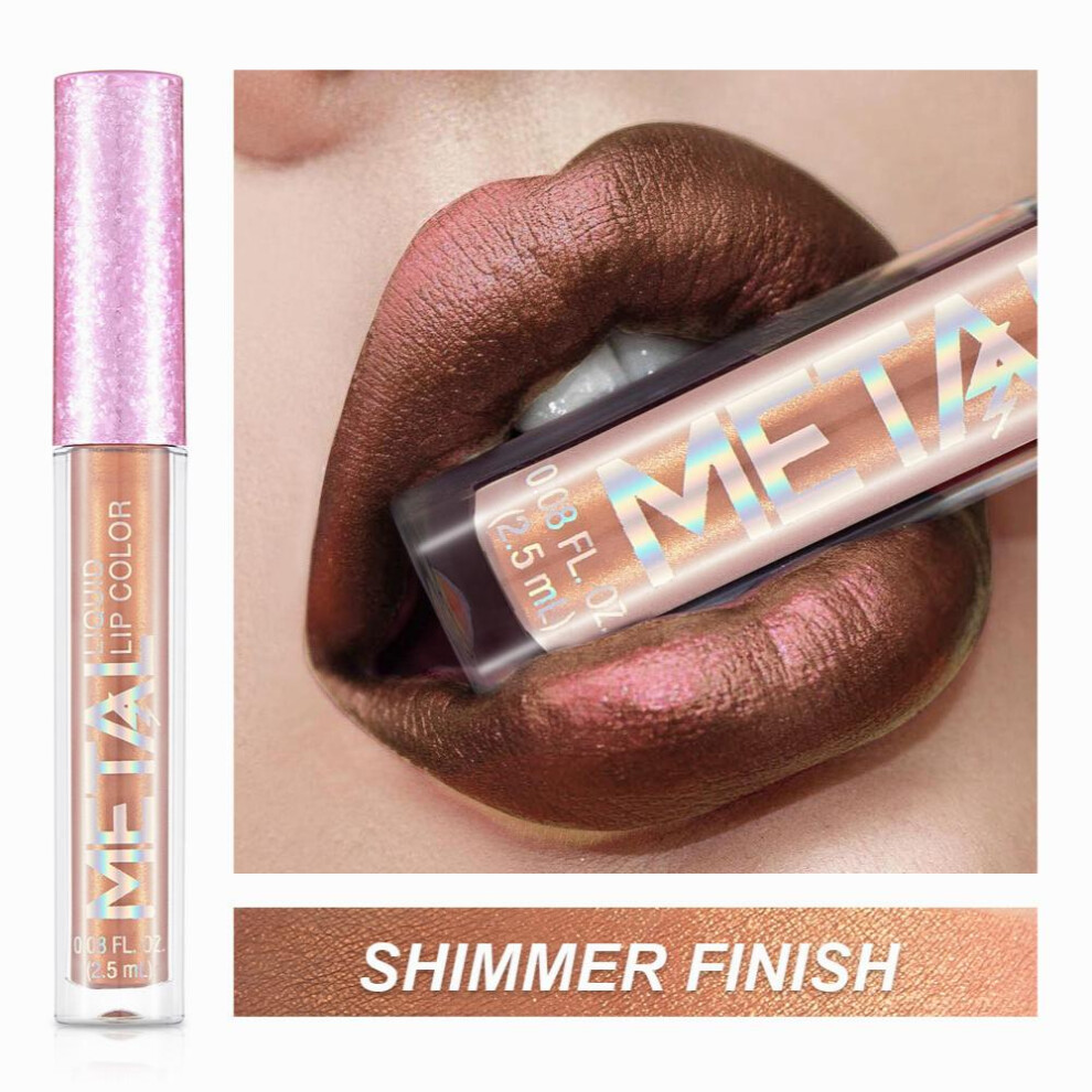 Metallic Glitter Lipstick Waterproof High Pigment Pearl Lip Gloss