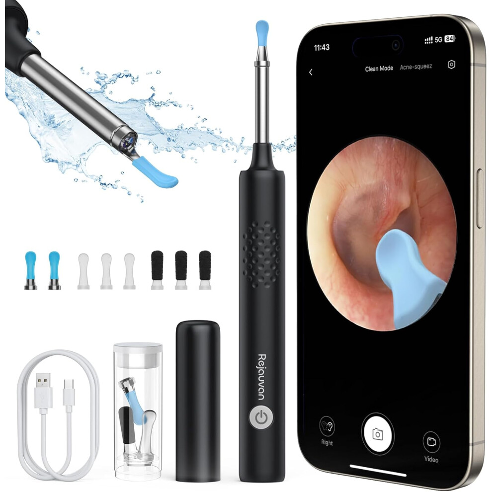 Rejauvan Ear Wax Removal Wireless Ear Cleaner With Camera Ear Wax Removaltool Camera 1080P Hd Otoscope With 6 Lights Ear Wax Remover Iphone Ipad Android Phones
