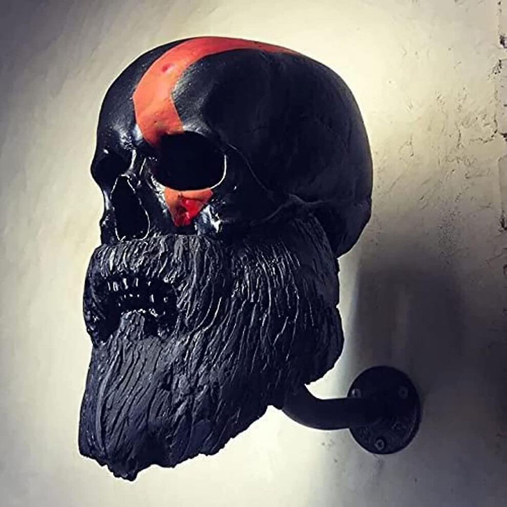 ( And Skull) Motorcycle Skull Helmet Holder Skull Shape Helmet Holder Wall Decoration Black/Red