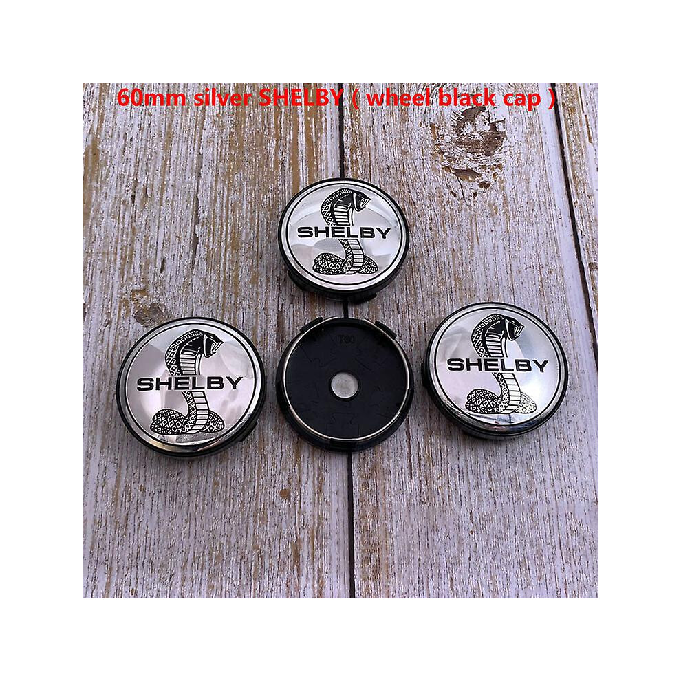 4pcs 56mm Or 60mm Cobra Shelby Logo Car Emblem Wheel Center Hub Cap Rim Refit Dust-proof Badge Covers Sticker Auto Accessories