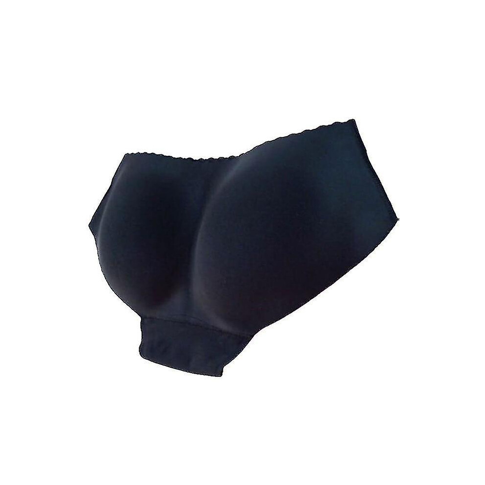 (S, Black) Women's Padded Seamless Butt Lady Hip Enhancer Shaper Underwear Black Hip Enhance Pants