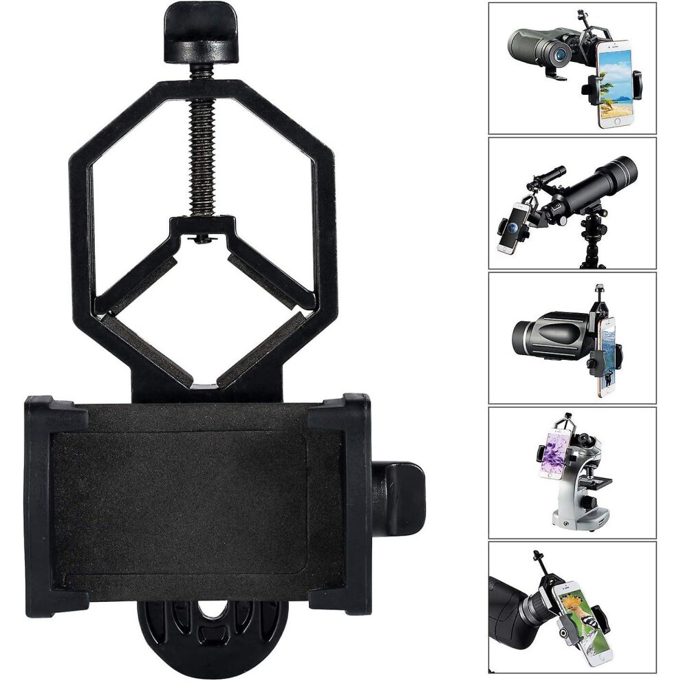 Smartphone Adapter Universal Digiscoping Adapter Rotatable 360 For Binoculars, Monocular, Spotting Scope, Tripod, Microscope And Astronomical Telescop