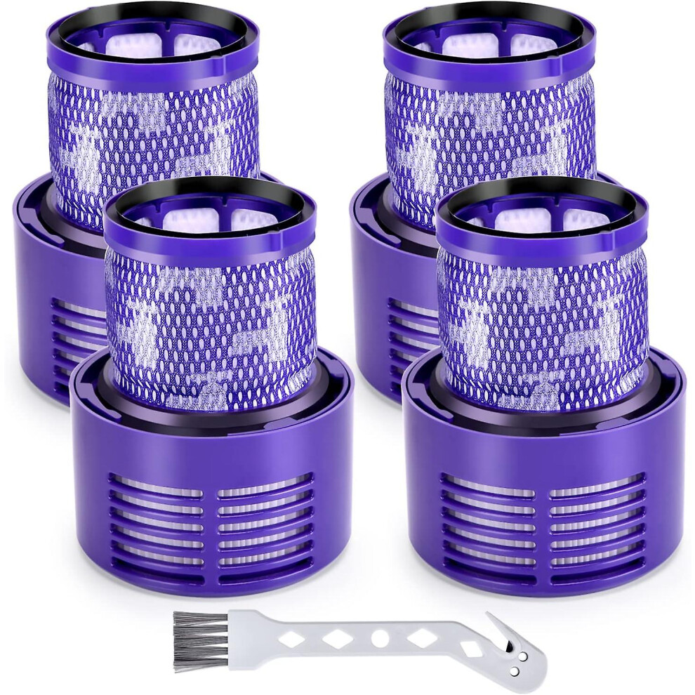 Filter For Dyson V10, 4 Filters For Dyson V10 Motorhead Cyclone Animal Absolute Sv12 Cordless Vacuum Cleaner Accessory, Replaces # Dy-969082-01