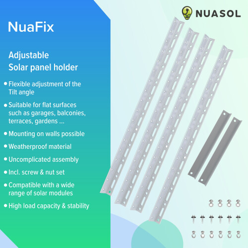 NuaSol Bracket for solar panel elevation up to 105 cm flat roof PV solar module 1