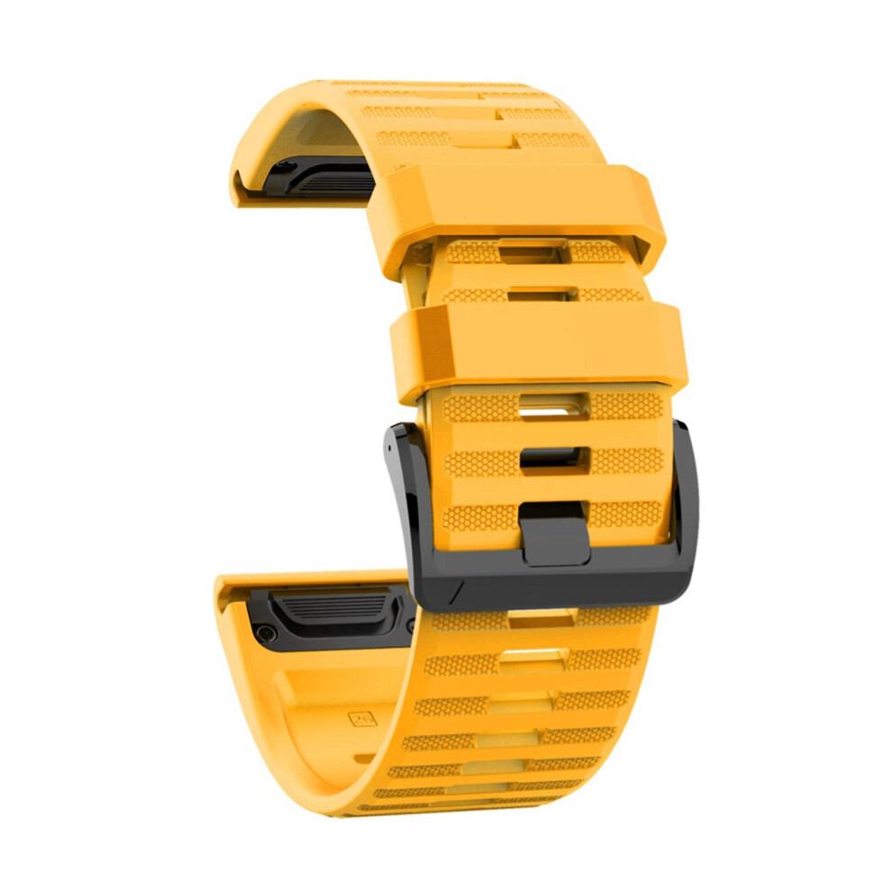 (Yellow) Fiauli 26Mm Silicone Sports Watch Wrist Strap Band For Garmin Fenix 6X 5X 3 Hr D2 Bravo Yellow
