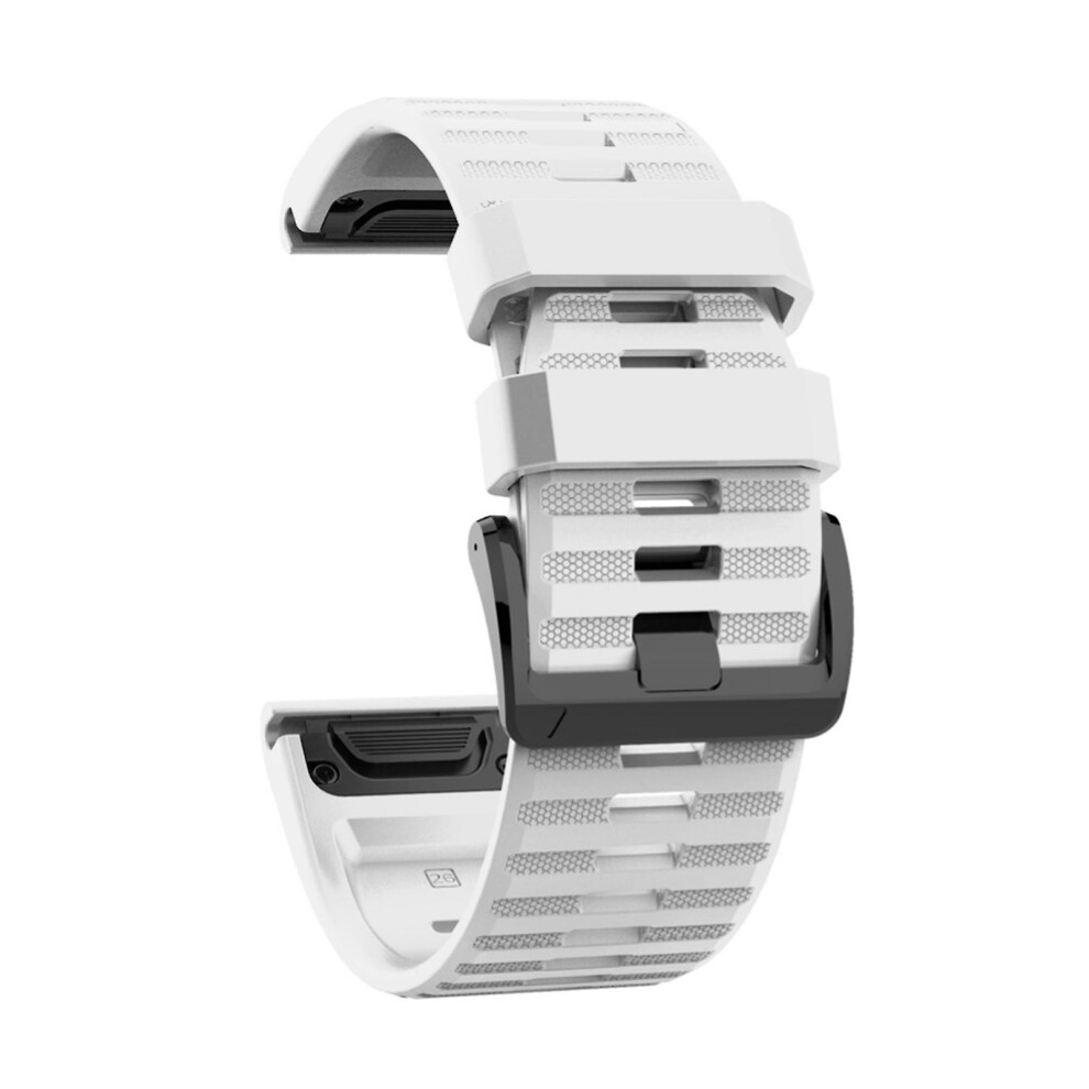 (White) Fiauli 26Mm Silicone Sports Watch Wrist Strap Band For Garmin Fenix 6X 5X 3 Hr D2 Bravo White