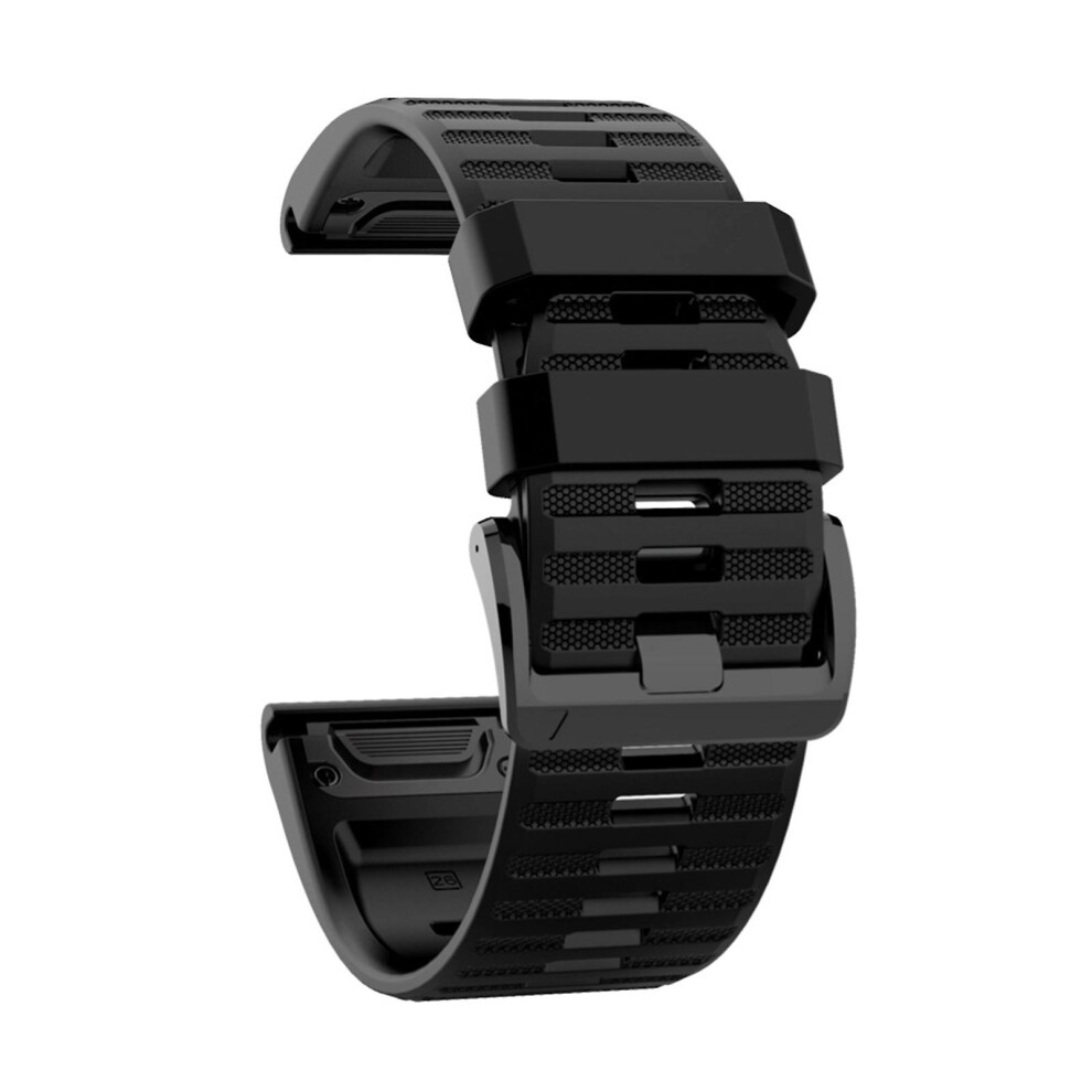 (Black) Fiauli 26Mm Silicone Sports Watch Wrist Strap Band For Garmin Fenix 6X 5X 3 Hr D2 Bravo Black