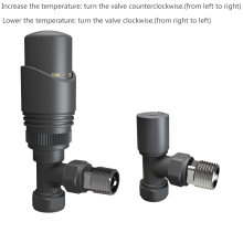 (Thermostatic Angled Anthracite) 15mm x 1/2" Angled Radiator Twin Valves