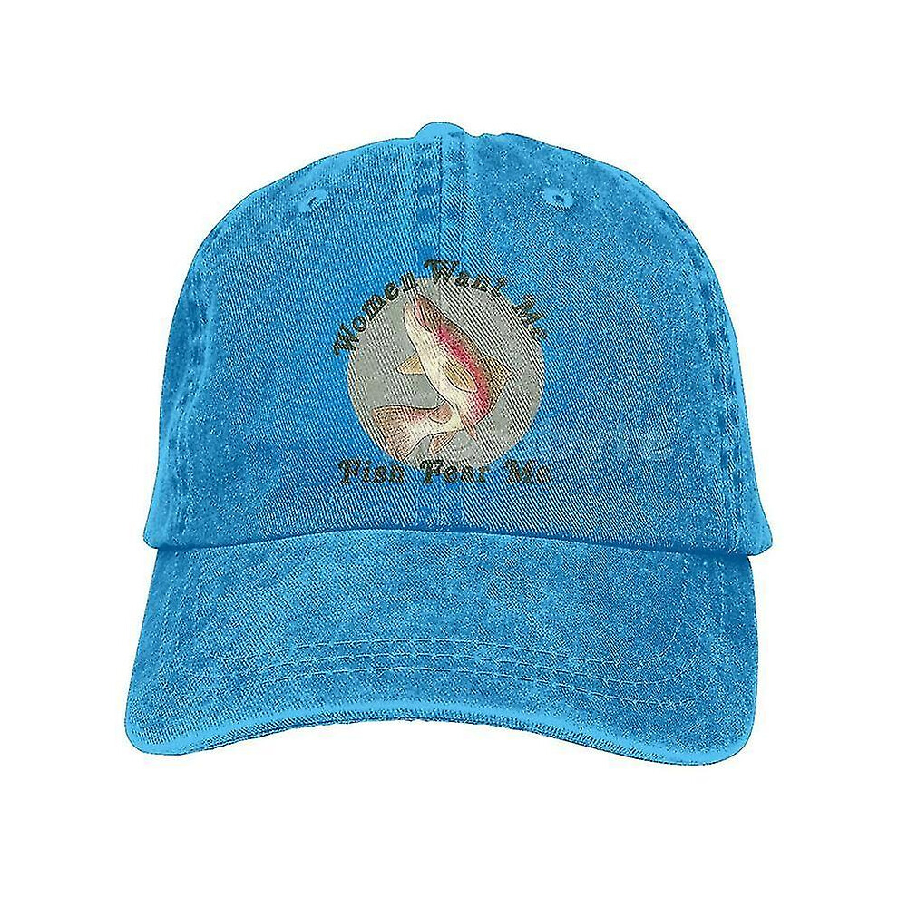 (fish 23) Women Want Me Fish Fear Me Washed Baseball Cap Trucker Hat Adult Unisex Adjustable Dad Hat Summer Breathable Stretch Hats