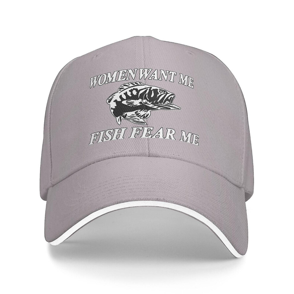 (fish 28) Women Want Me Fish Fear Me Washed Baseball Cap Trucker Hat Adult Unisex Adjustable Dad Hat Summer Breathable Stretch Hats