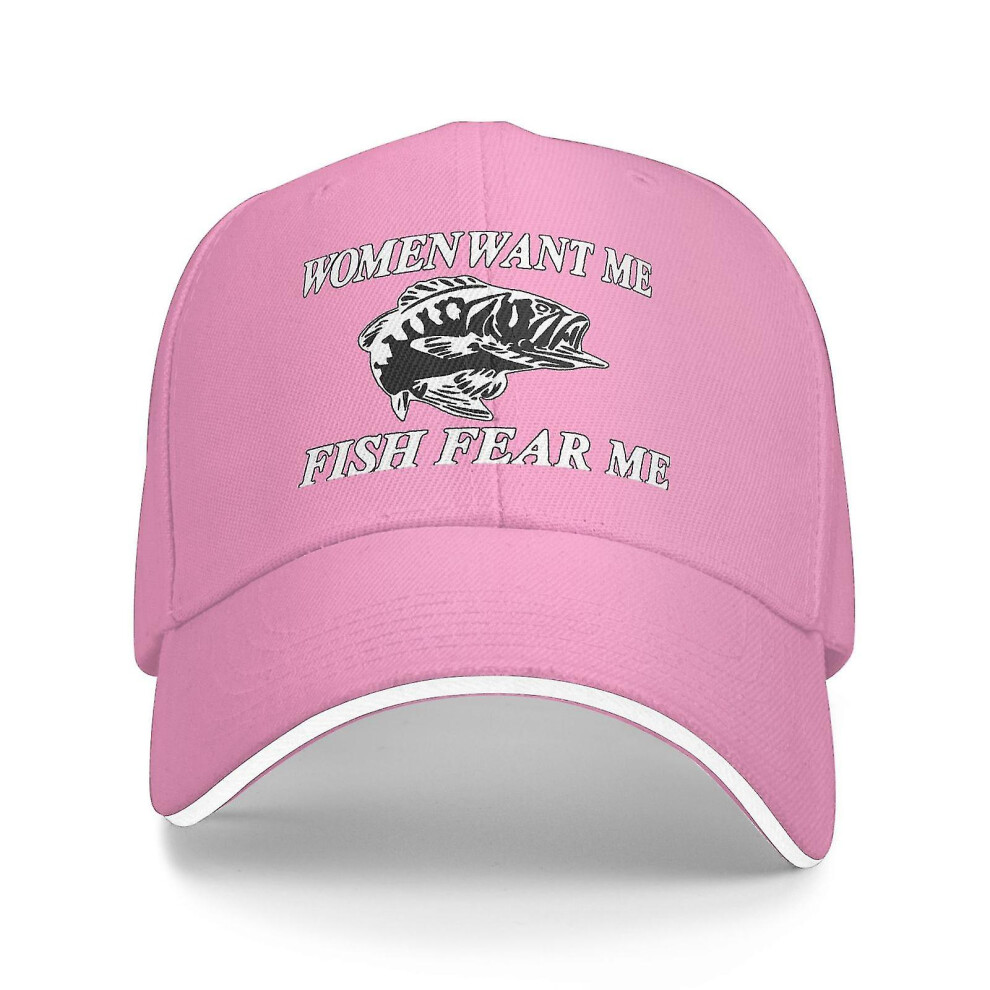 (fish 32) Women Want Me Fish Fear Me Washed Baseball Cap Trucker Hat Adult Unisex Adjustable Dad Hat Summer Breathable Stretch Hats