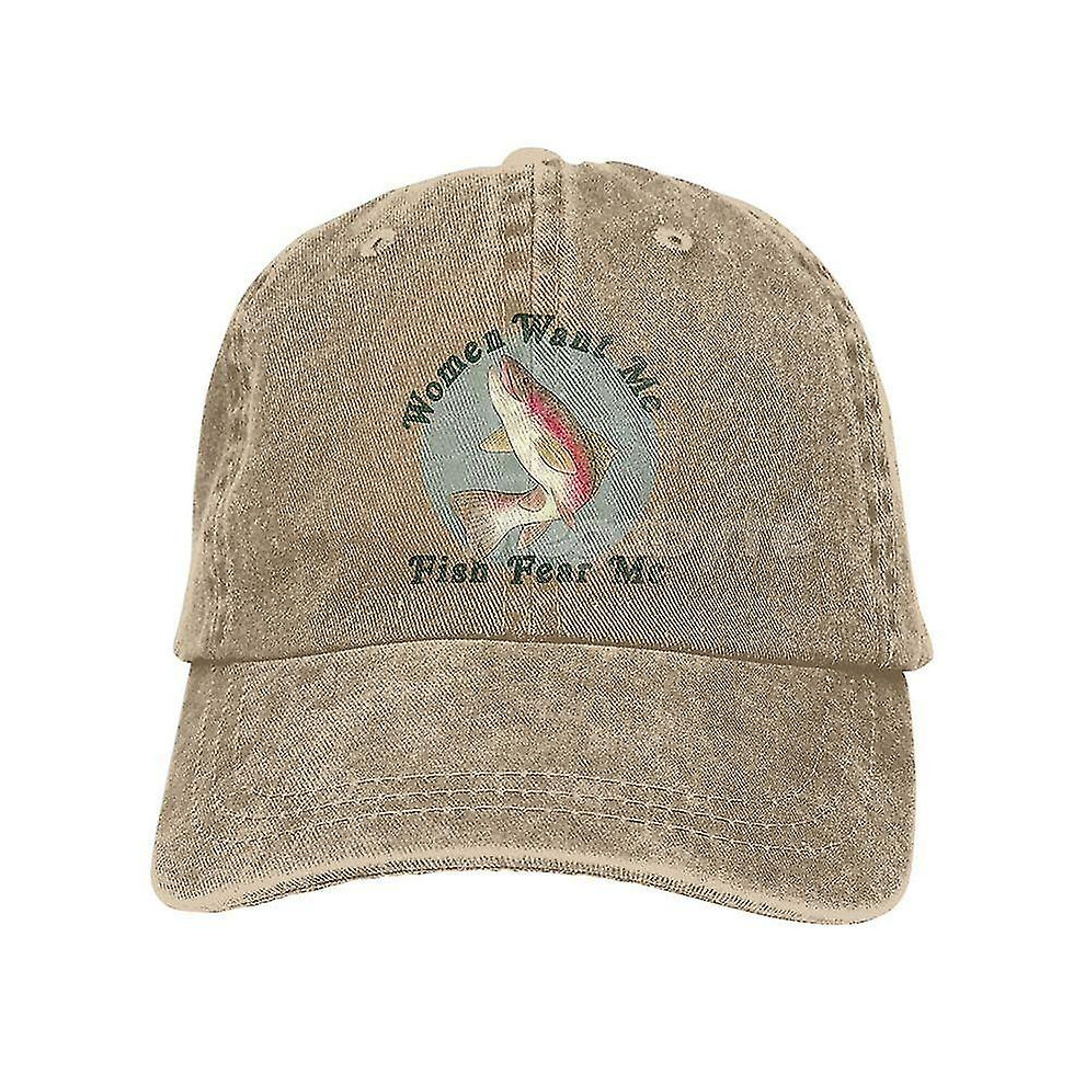 (fish 24) Women Want Me Fish Fear Me Washed Baseball Cap Trucker Hat Adult Unisex Adjustable Dad Hat Summer Breathable Stretch Hats