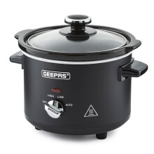 (2.5 L) Geepas Slow Cooker 3 Temperature Settings, Black