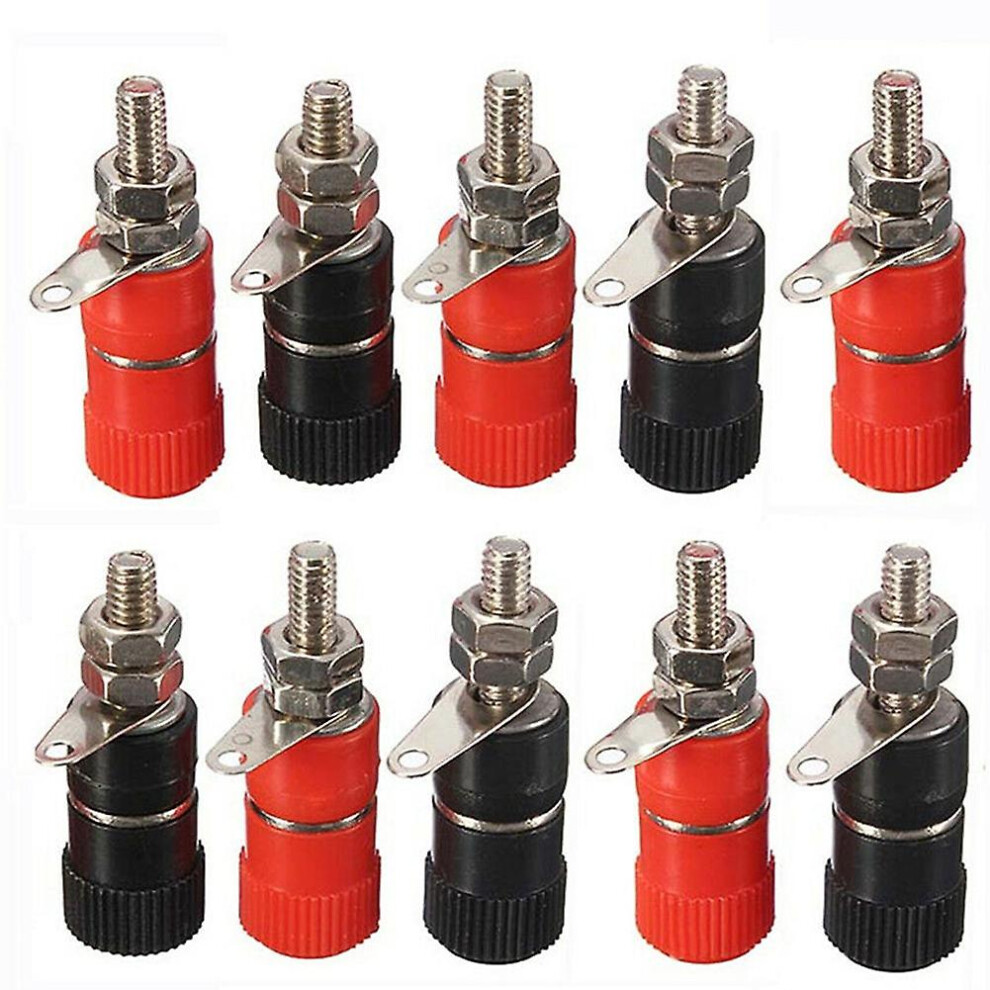 10pcs Speaker Terminal Binding Post Compatible 4mm Banana Plug Socket Jack Adapter City