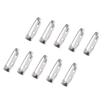 50 Pieces Silver Tone Bar Pins Brooch Back Clasp Name Badge Diy Craft 20mm