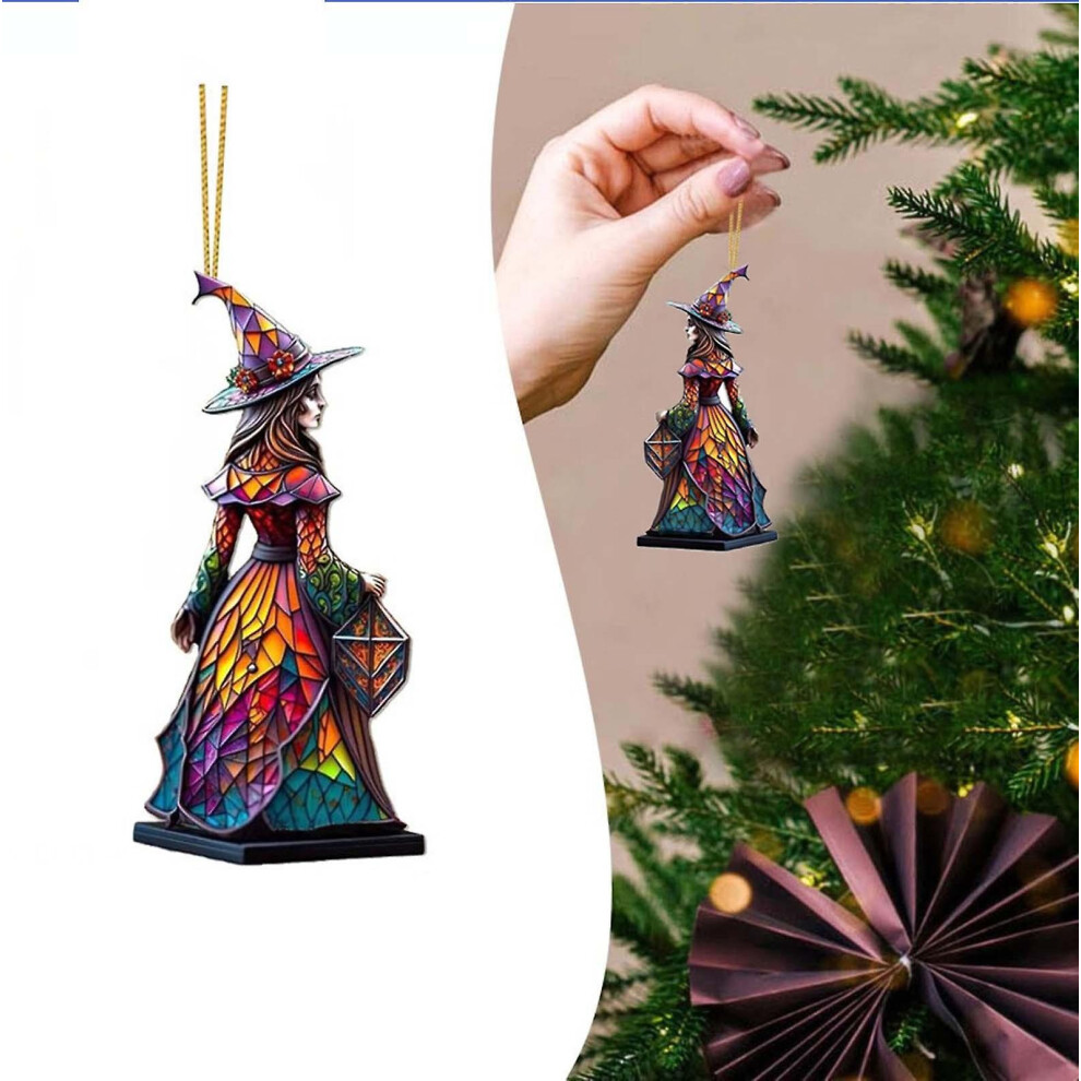 Witch Pendant Acrylic Flat Car Decoration Home Decoration Christmas Tree Decoration