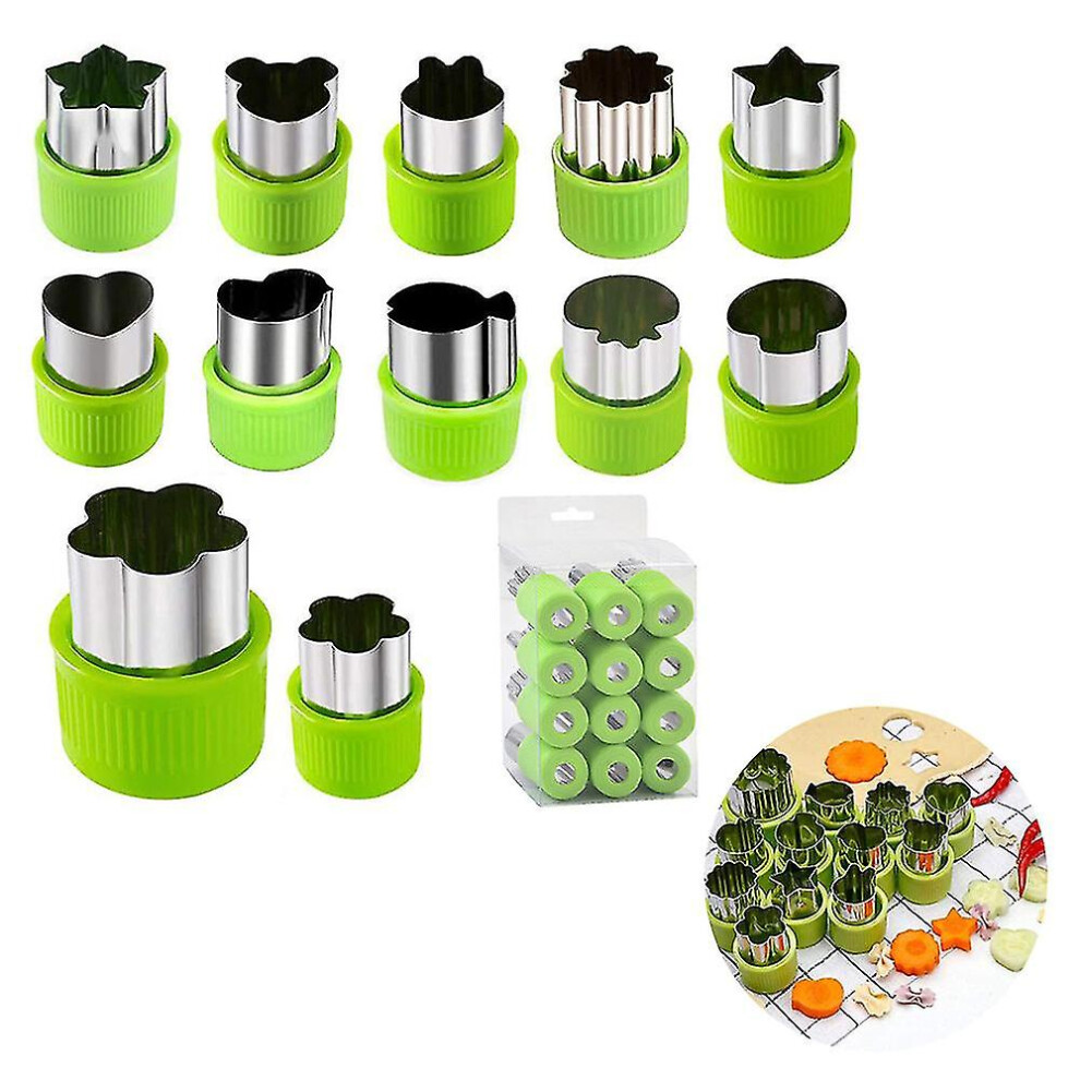 Rice Vegetable Fruit Cutter Mold 12pcs/set Stainless Steel Cake Cookie Biscuit Cutting Shape Tools