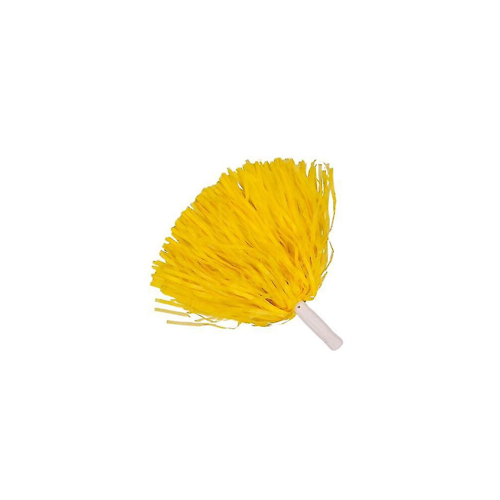 (Yellow) 12 Pack Cheerleading Pom Poms Sports Dance Cheer Plastic Pom Pom For Sports Team Spirit Cheering Yellow