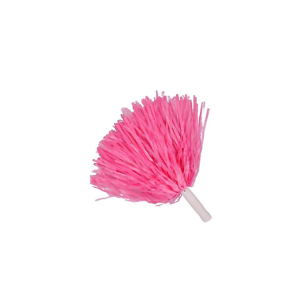 (Pink) 12 Pack Cheerleading Pom Poms Sports Dance Cheer Plastic Pom Pom For Sports Team Spirit Cheering Pink