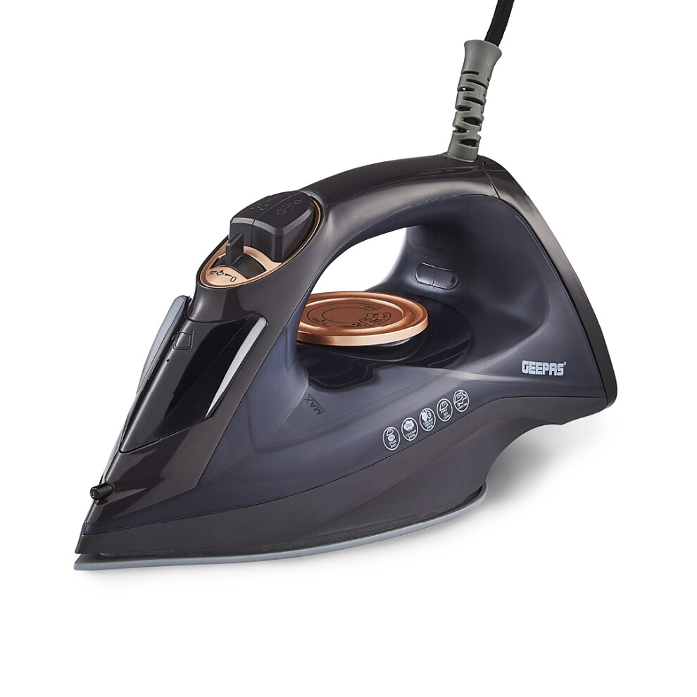 (Black) Geepas 2400W Steam Iron 2 in 1 Dry -Wet Steam Iron