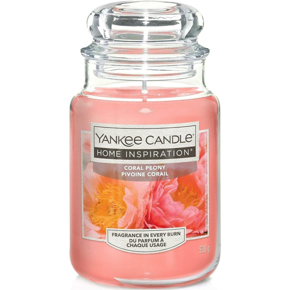 (Coral Peony) Yankee Candle Home Inspiration Candle Large Jar