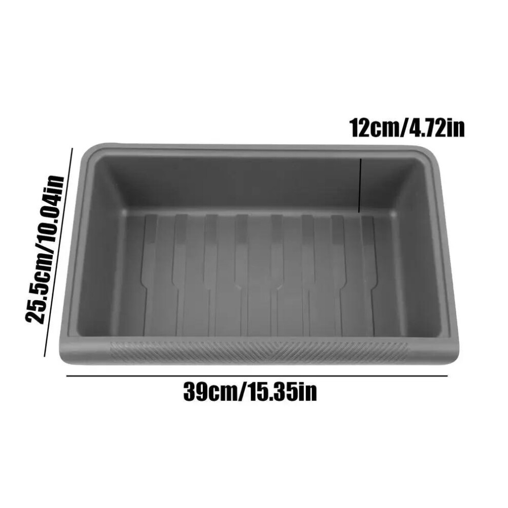 (GRAY) For Tesla Model Y Under Seat Storage Box Case Car Seat Organizer Vehicle Underseat Drawer Holder for Tesla Model Y Interior Tray