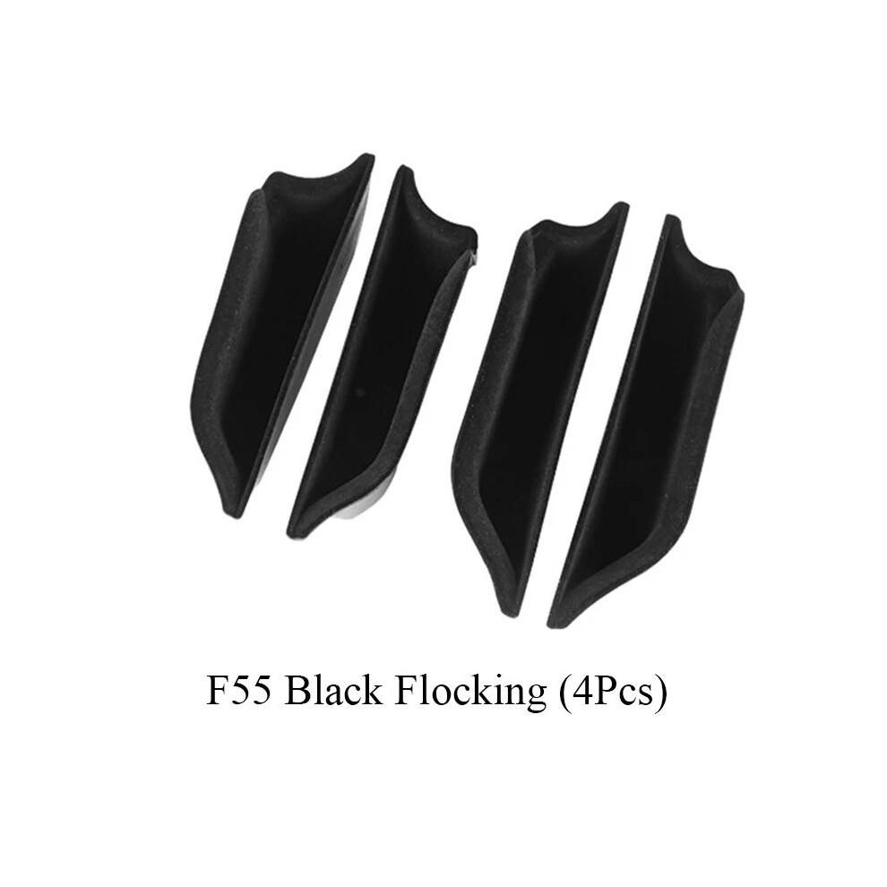 (Flocking F55 4pcs) For BMW Mini Cooper One F55 F56 Car Door Handle Armrests Storage Phone Holder Box Auto Seat Organize Interior Box Accessories